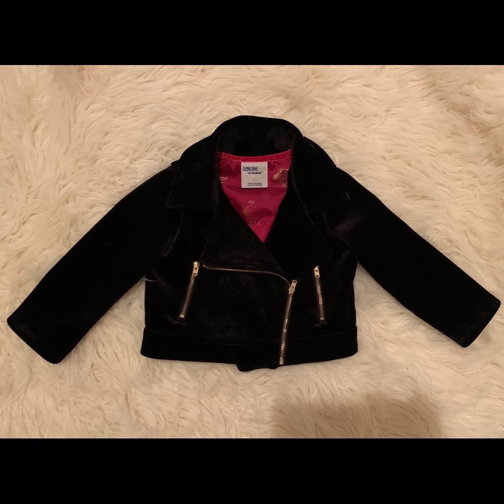 2T Black Velvet Moto Jacket